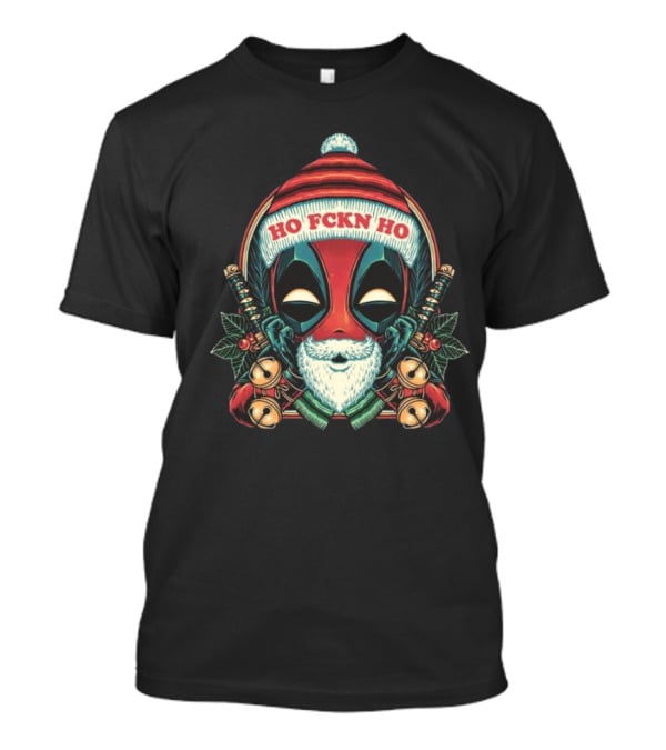 Deadpool Ho Fckn Ho Christmas Santa Mask T-Shirt