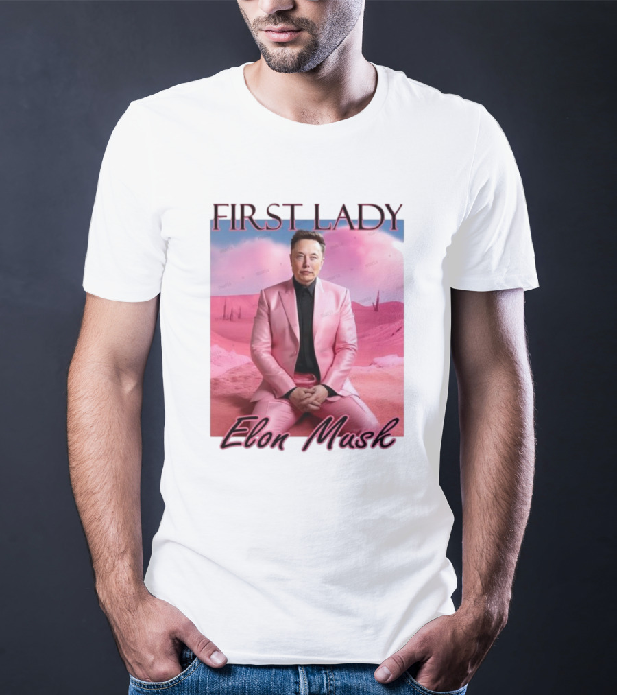 First Lady Elon Musk Pink Suit Portrait T-Shirt
