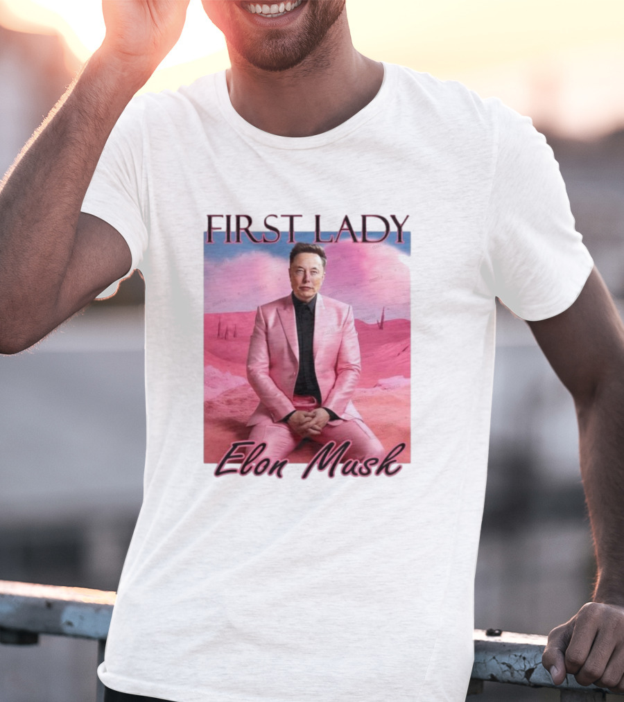 First Lady Elon Musk Pink Suit Portrait T-Shirt