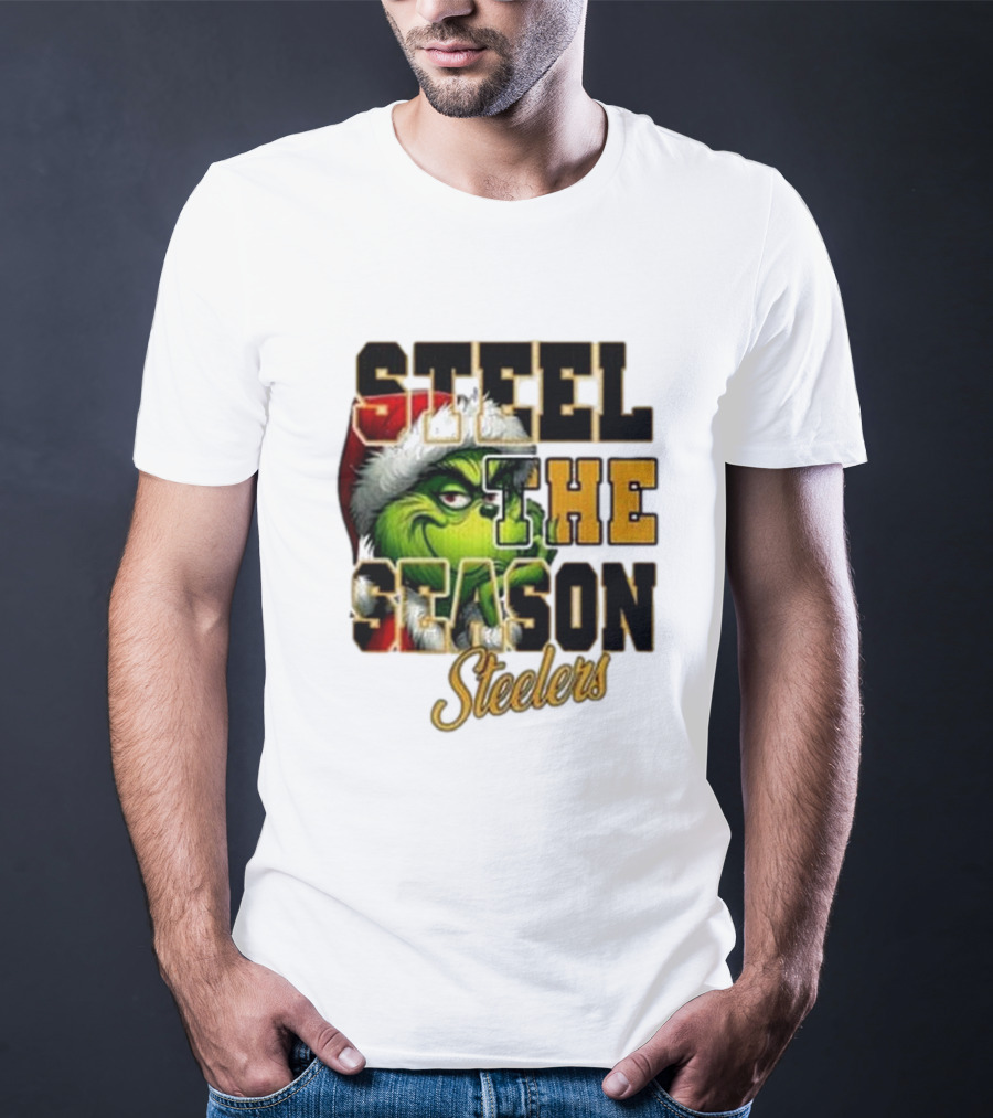 Steel The Season The Grinch Pittsburgh Steelers Merry Christmas T-Shirt