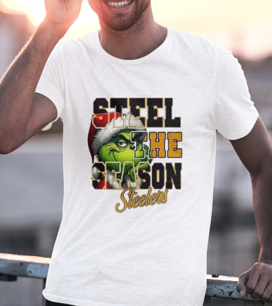 Steel The Season The Grinch Pittsburgh Steelers Merry Christmas T-Shirt