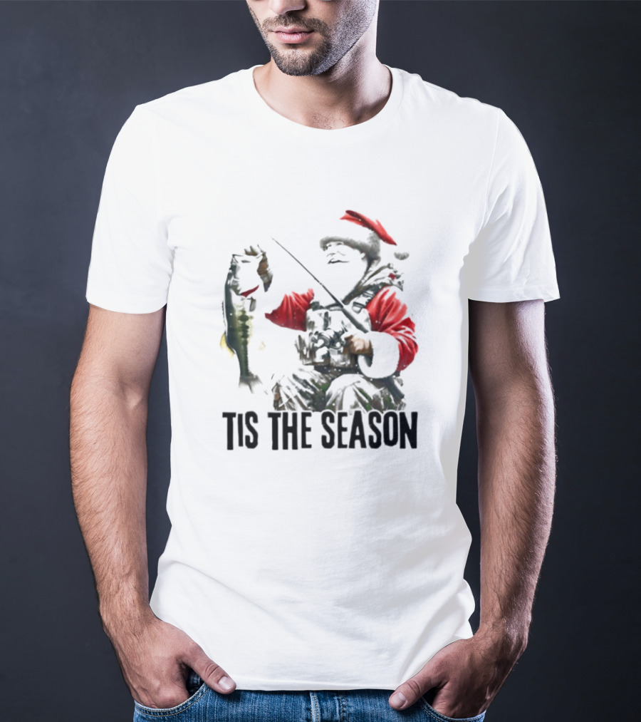 Santa Fishing Tis The Season T-Shirt
