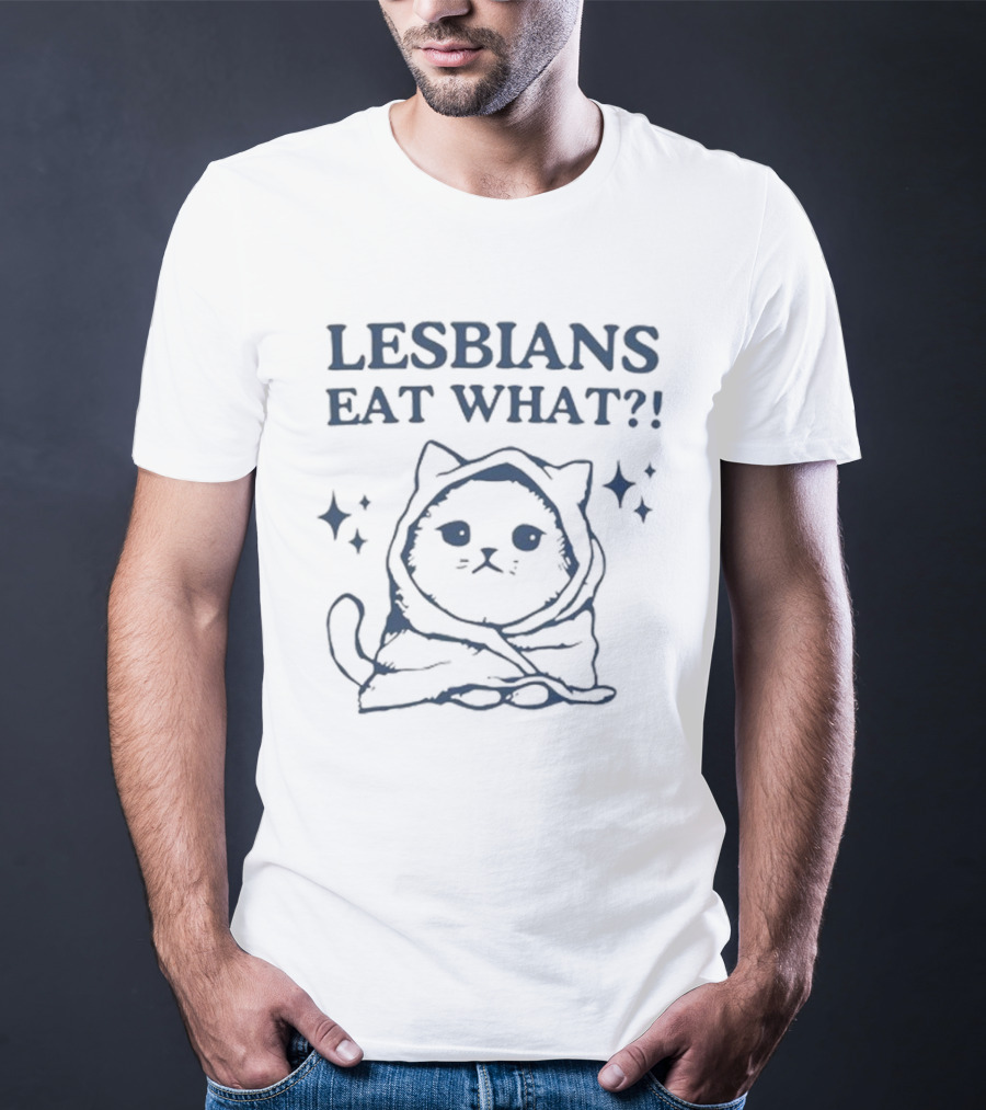 Sapphiccworld Lesbians Eat What Cute Cat Meme T-Shirt