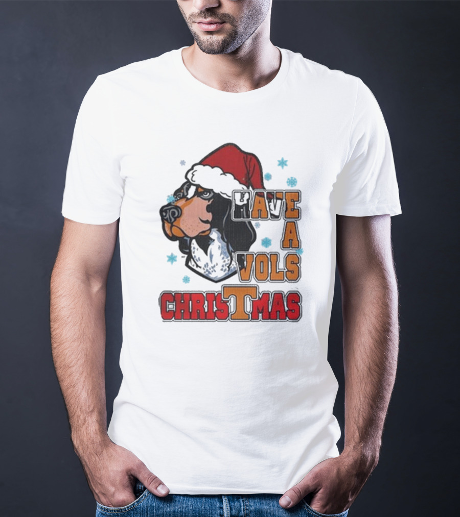 Have A Vols Christmas With Tennessee Volunteers Dog Santa Hat T-Shirt
