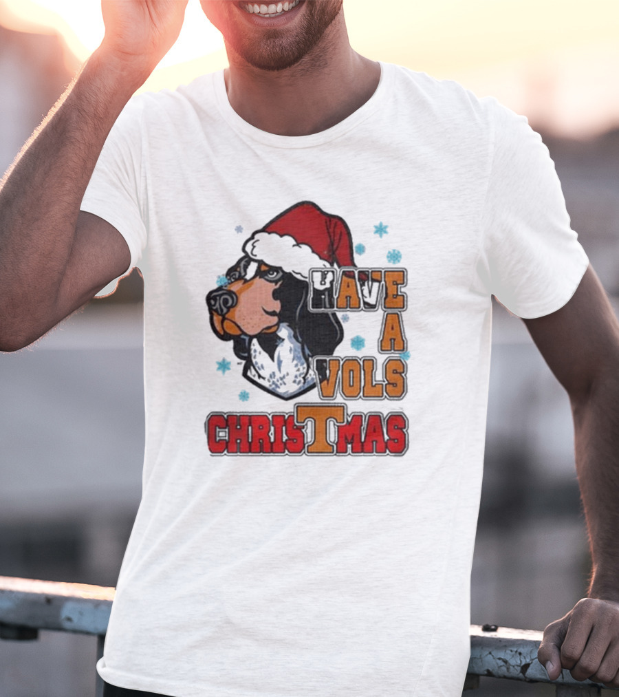 Have A Vols Christmas With Tennessee Volunteers Dog Santa Hat T-Shirt