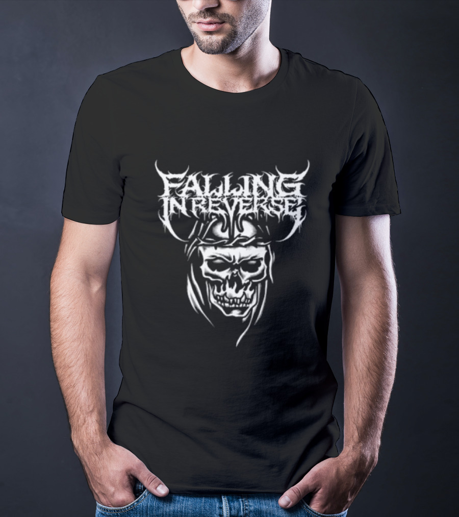 Falling In Reverse Skull Graphic Black T-Shirt