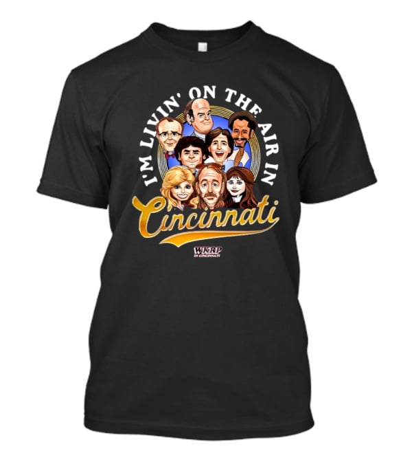 I’m Livin’ On The Air In Cincinnati WKRP Characters Cartoon T-Shirt
