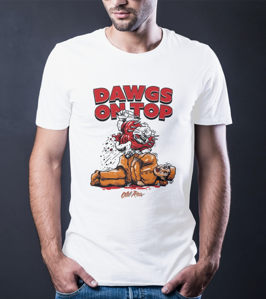 Dawgs On Top Old Row Georgia Bulldogs Vs. Tennessee Volunteers T-Shirt