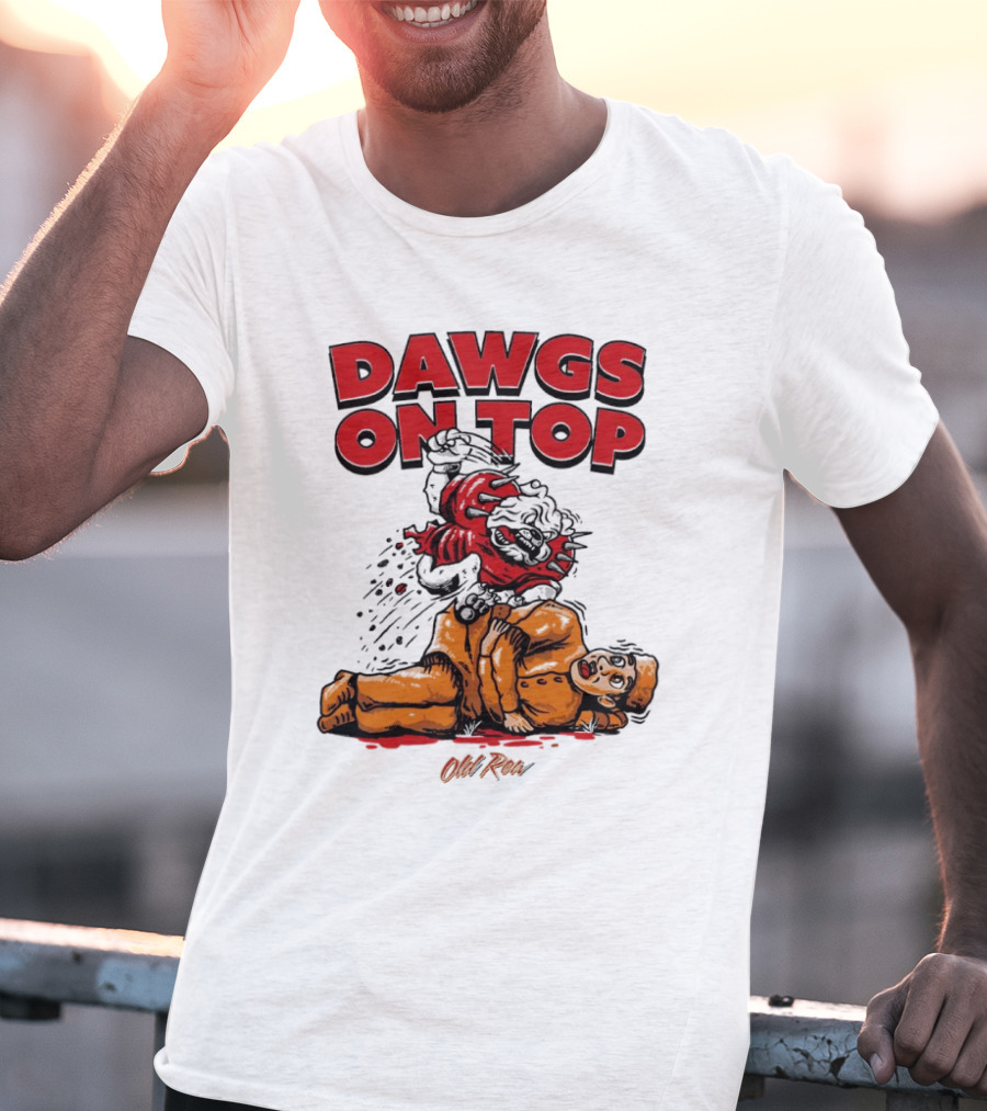 Dawgs On Top Old Row Georgia Bulldogs Vs. Tennessee Volunteers T-Shirt