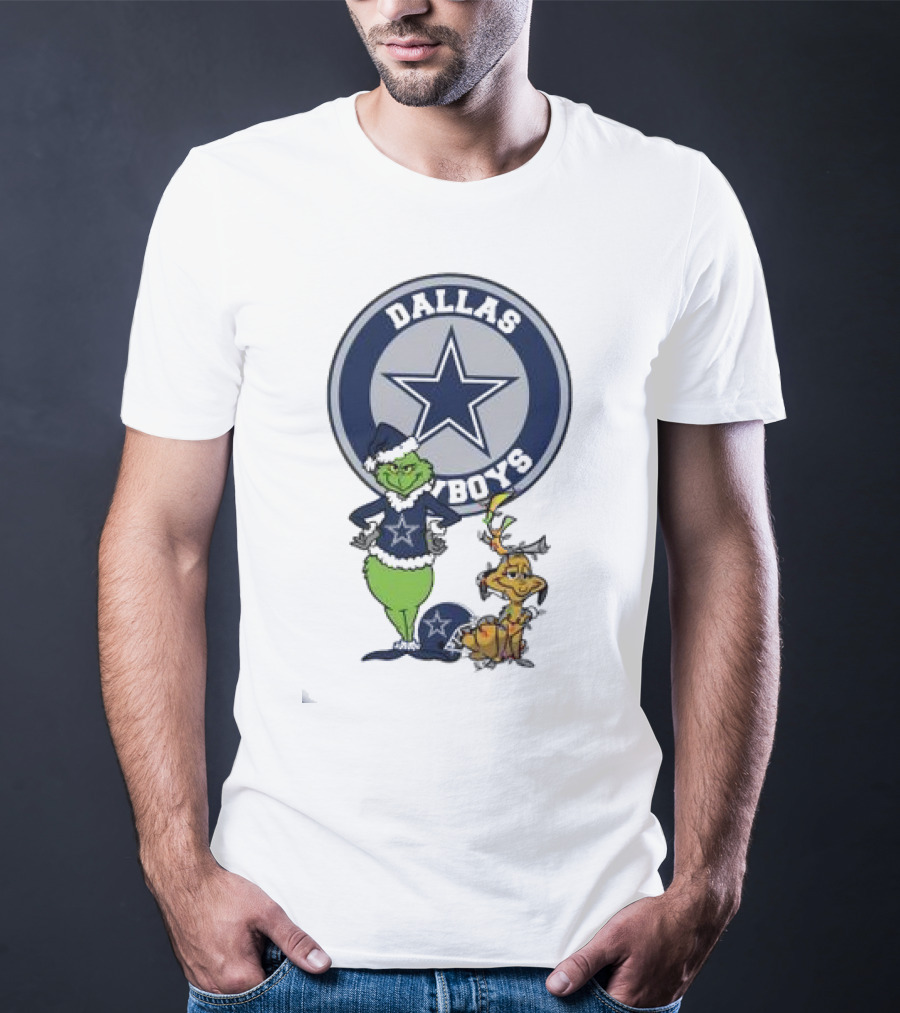Dallas Cowboys Grinch And Max Merry Christmas T-Shirt