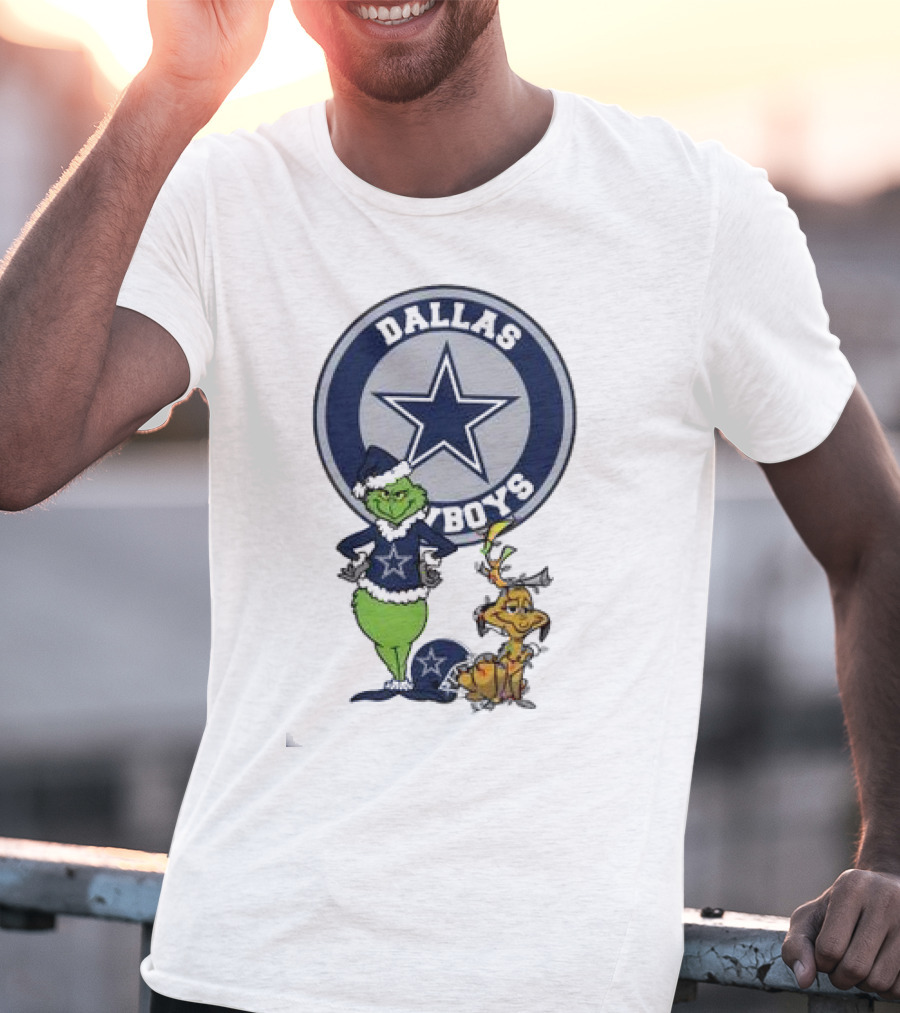 Dallas Cowboys Grinch And Max Merry Christmas T-Shirt