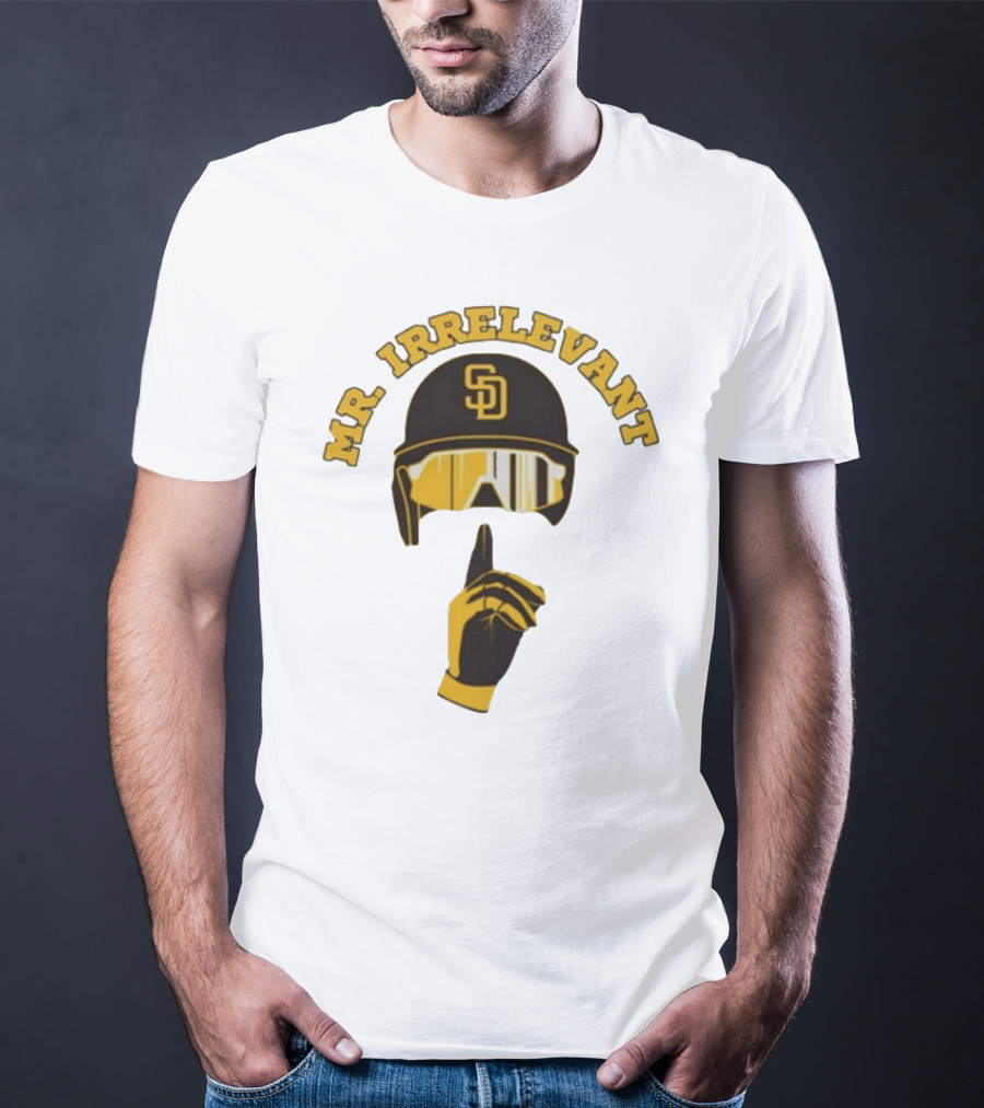 Mr Irrelevant SD Baseball Helmet And Finger Gesture T-Shirt