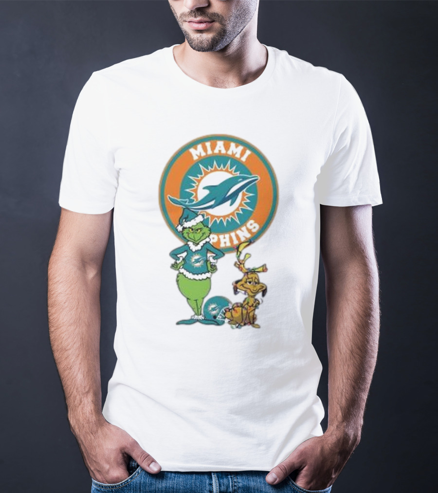 Grinch Max Miami Dolphins Merry Christmas T-Shirt