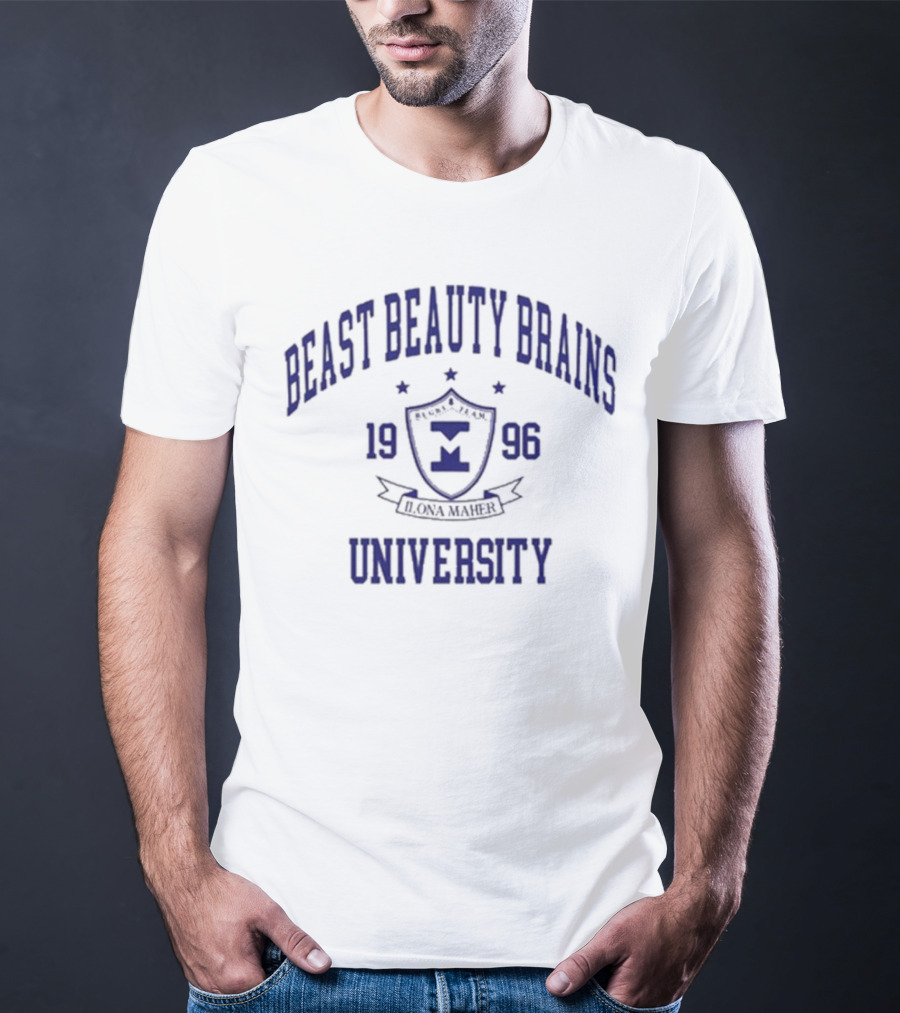 Beast Beauty Brains Ilona Maher 1996 University Crest T-Shirt