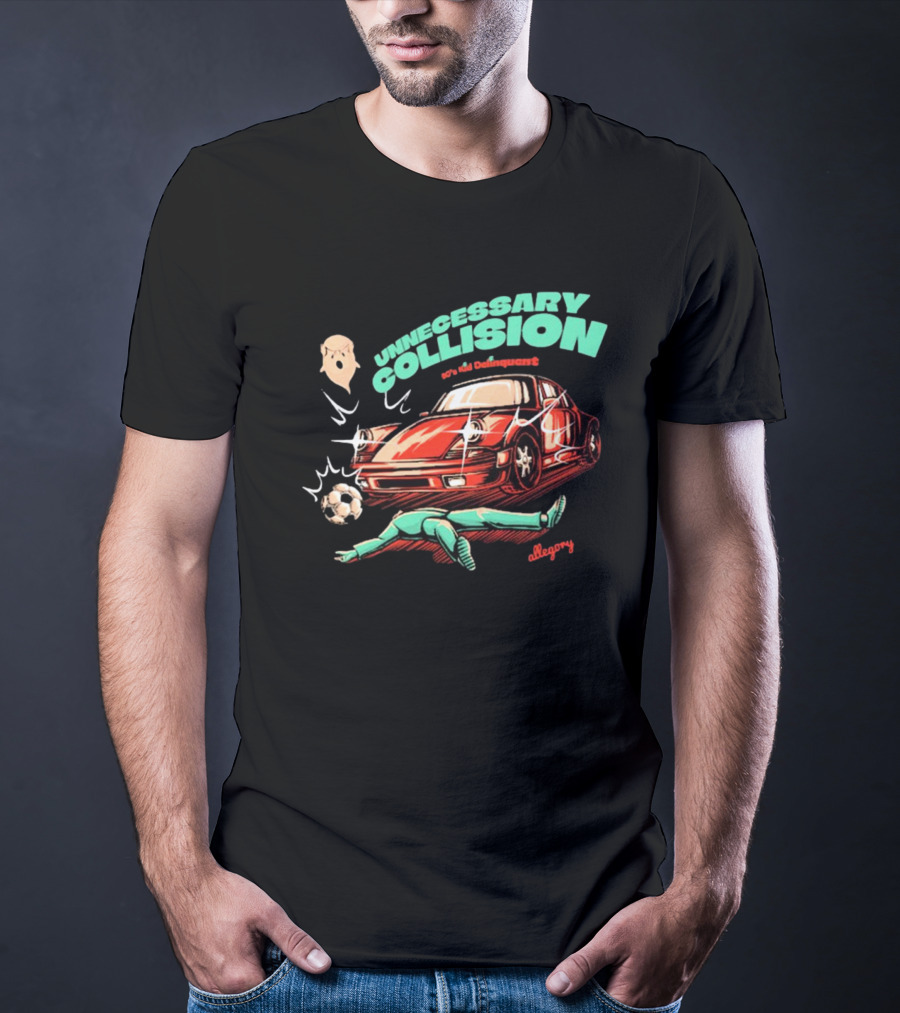 Unnecessary Collision Allegory 90’s Delinquent Soccer Crash T-Shirt