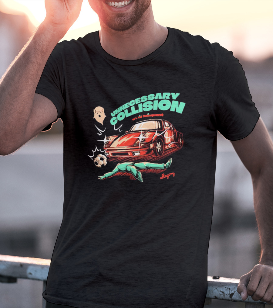 Unnecessary Collision Allegory 90’s Delinquent Soccer Crash T-Shirt