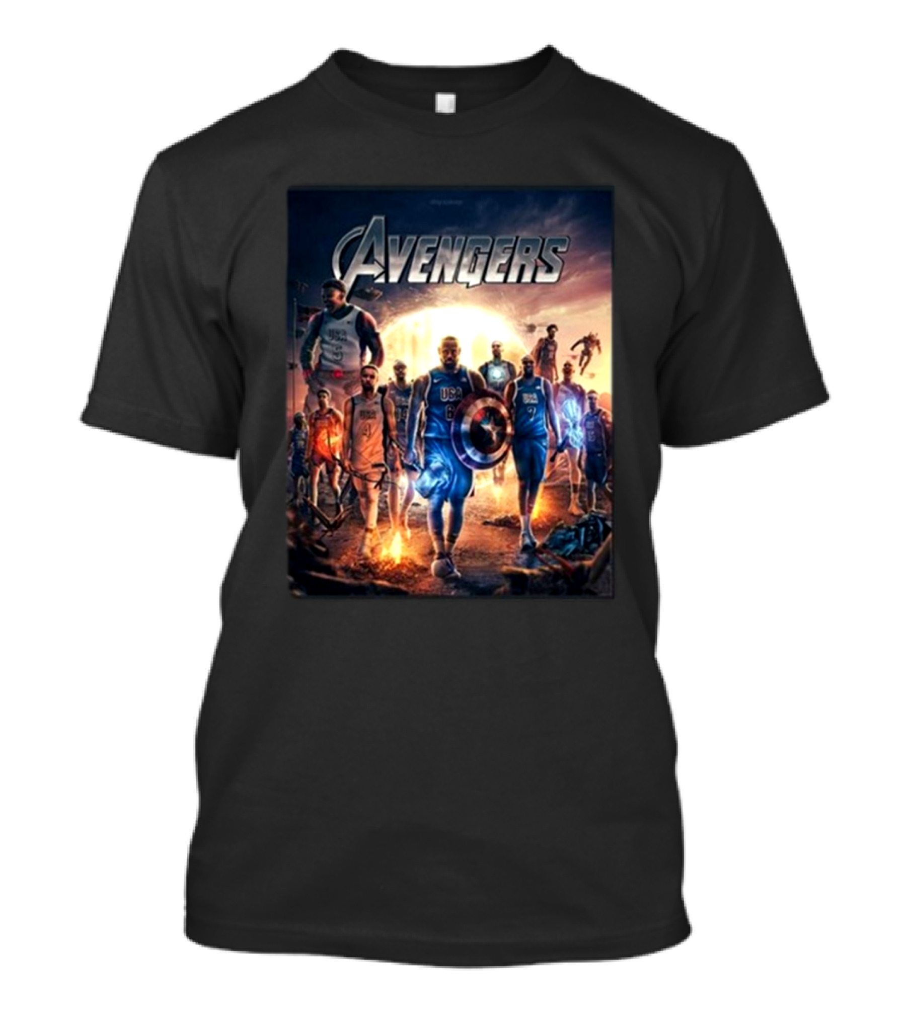 Bronny USA Basketball Avengers Crossover Superhero Team T-Shirt