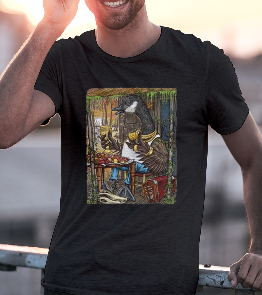 Lil Goosie Wine Toast In Rustic Cabin With Accordion T-Shirt