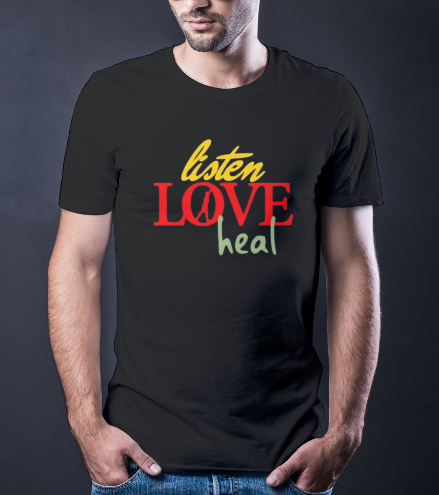 Devale Ellis Listen Love Heal New Peace Symbol In O T-Shirt