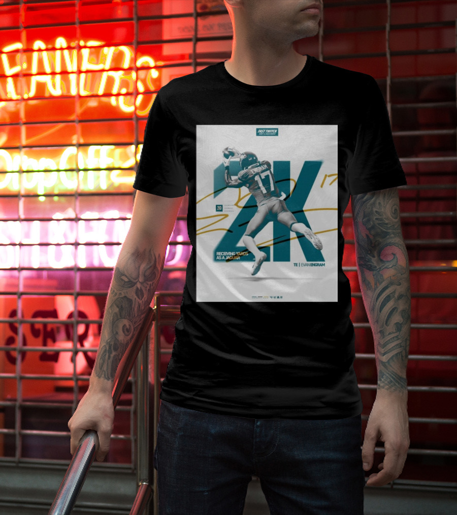 Jacksonville Jaguars TE Evan Engram 2K Receiving Yards As A Jaguar T-Shirt