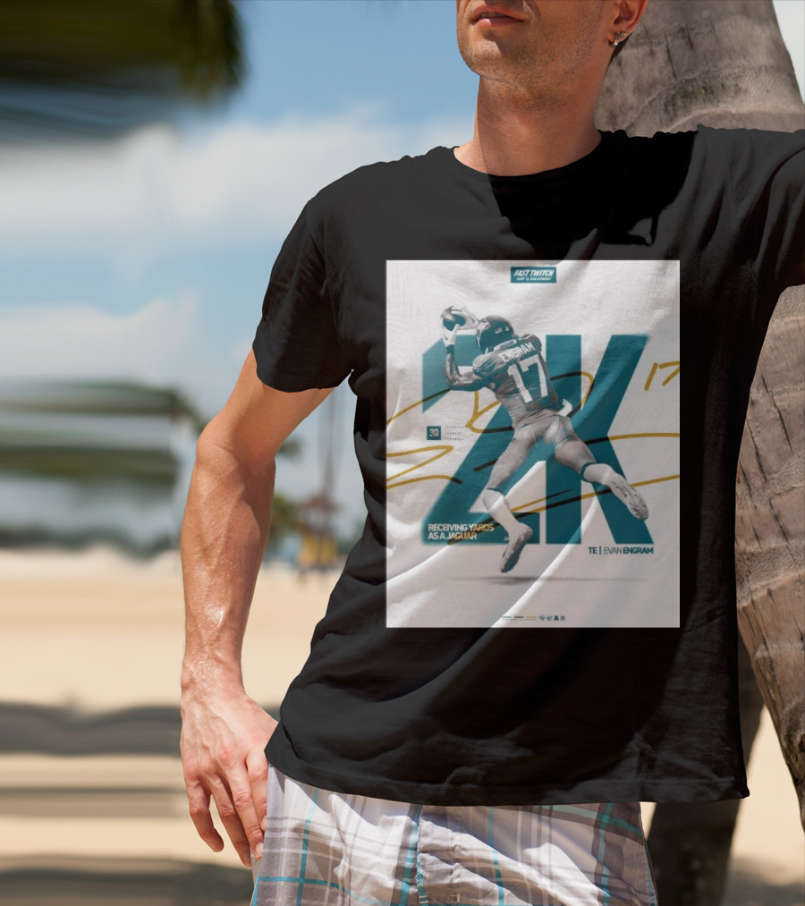 Jacksonville Jaguars TE Evan Engram 2K Receiving Yards As A Jaguar T-Shirt