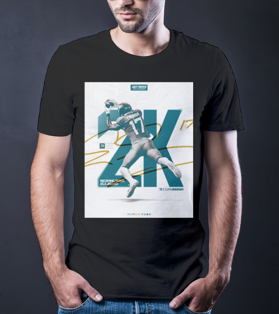 Jacksonville Jaguars TE Evan Engram 2K Receiving Yards As A Jaguar T-Shirt
