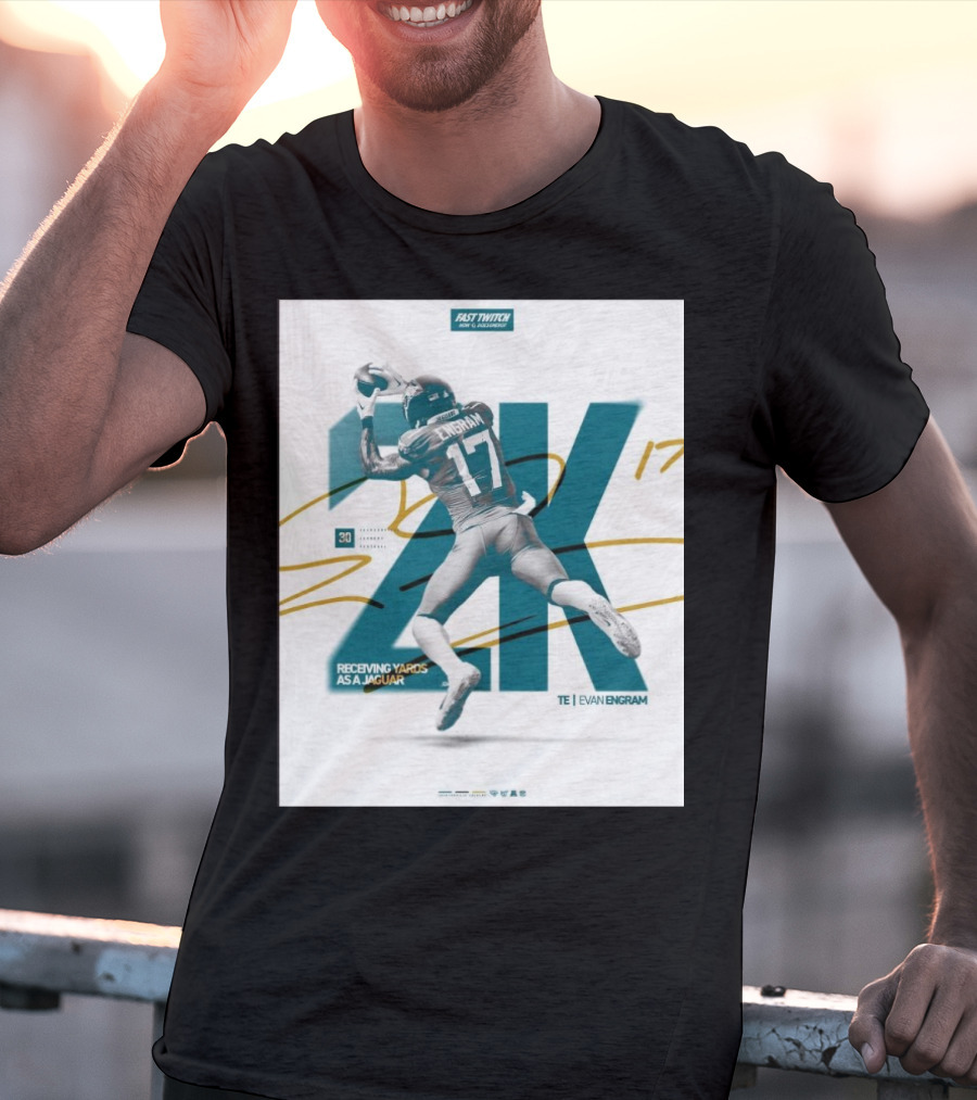 Jacksonville Jaguars TE Evan Engram 2K Receiving Yards As A Jaguar T-Shirt