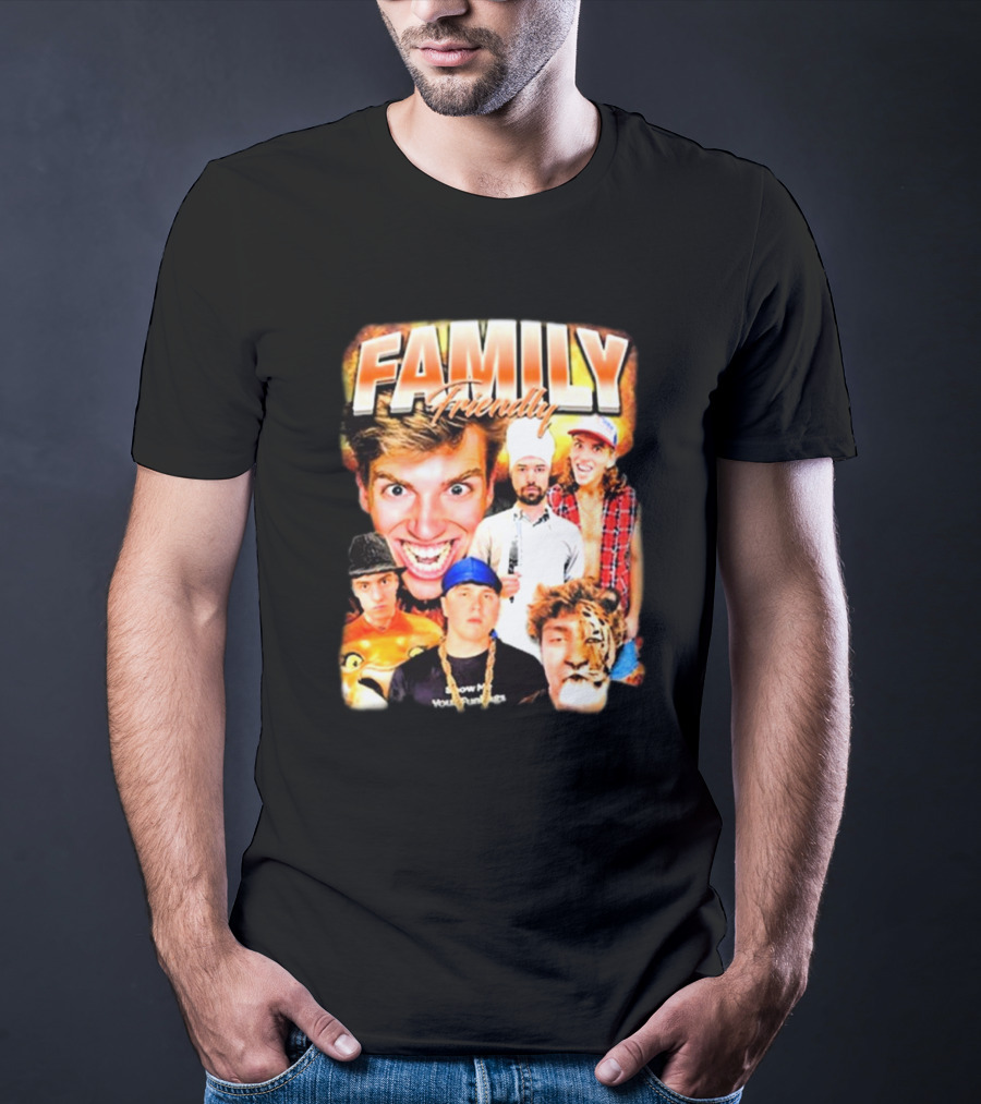 FAMILY Friendly YouTube Year One Photos Comedy Collage T-Shirt