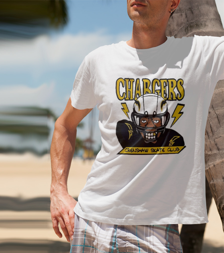 Los Angeles Chargers Crenshaw Skate Club Cartoon Collaboration T-Shirt
