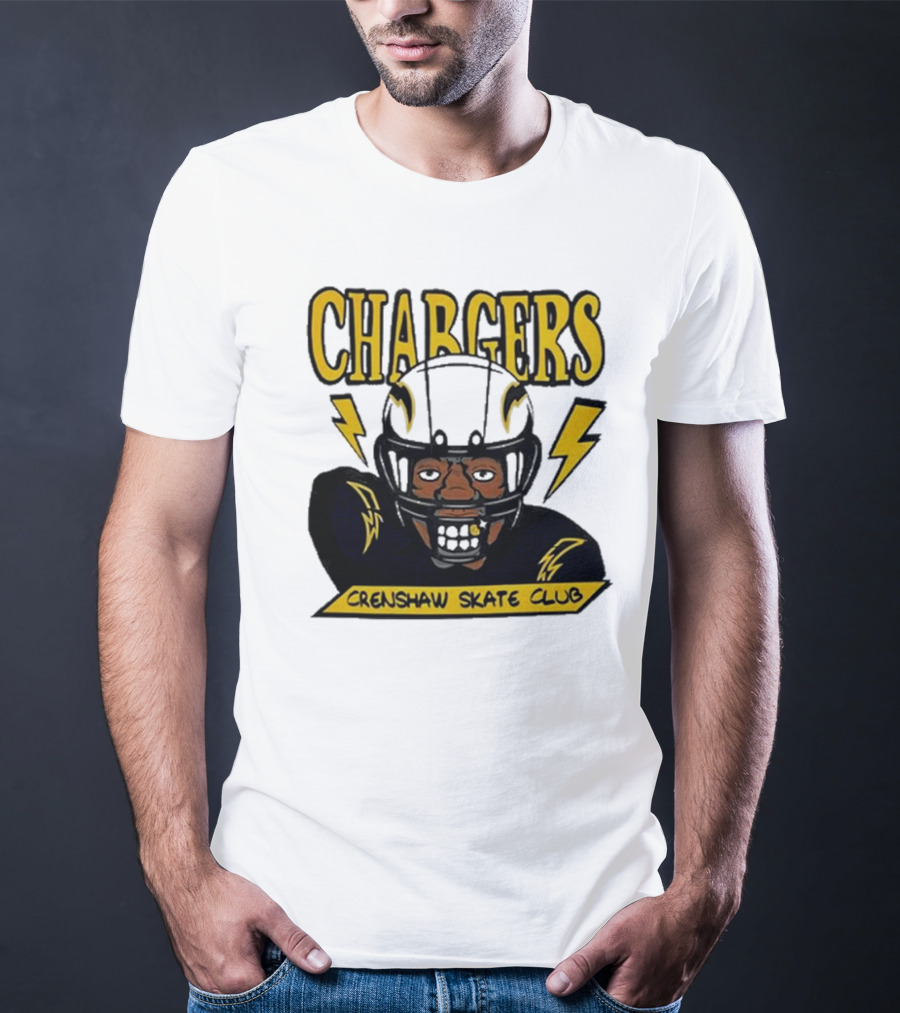 Los Angeles Chargers Crenshaw Skate Club Cartoon Collaboration T-Shirt