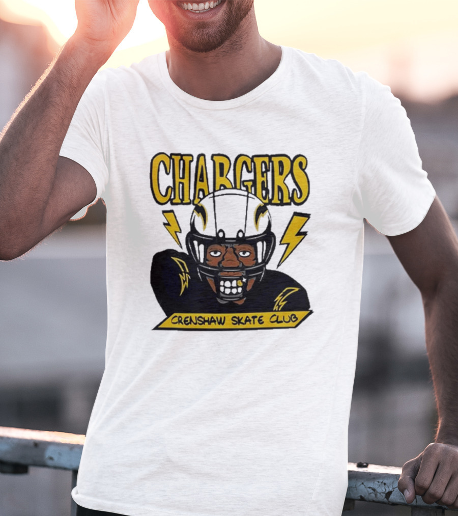 Los Angeles Chargers Crenshaw Skate Club Cartoon Collaboration T-Shirt