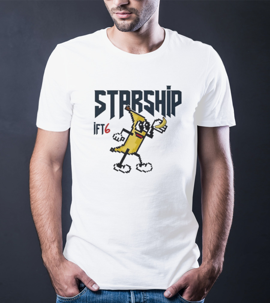Starship IFT6 Banana Pixel Art Character T-Shirt