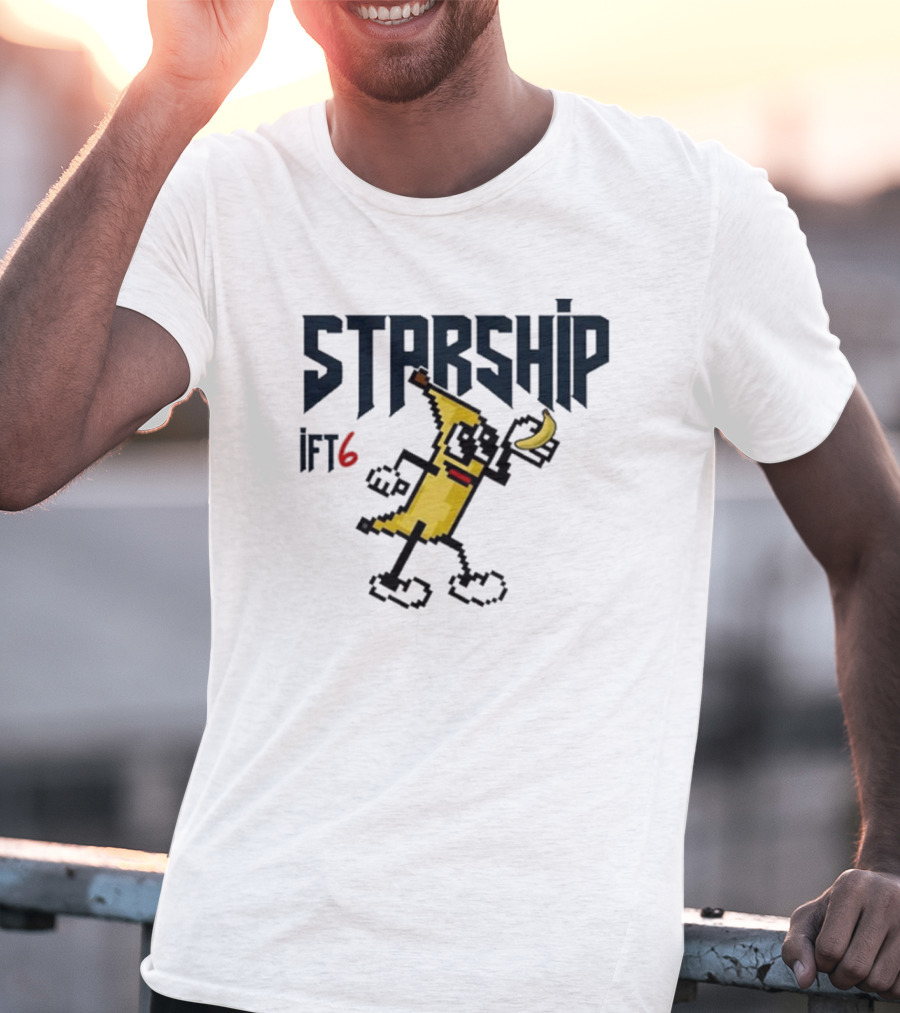 Starship IFT6 Banana Pixel Art Character T-Shirt