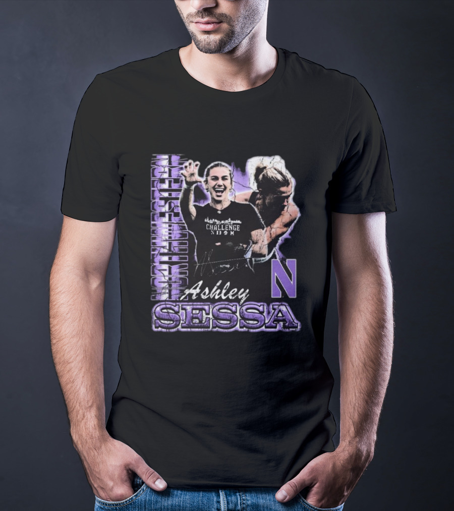 Ashley Sessa Northwestern Challenge 90s Retro Signature N T-Shirt