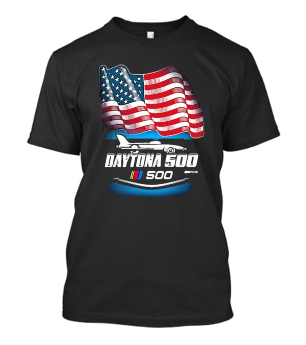 Daytona 500 American Flag Racing Daytona International Speedway 2025 Checkered Flag Sports T-Shirt