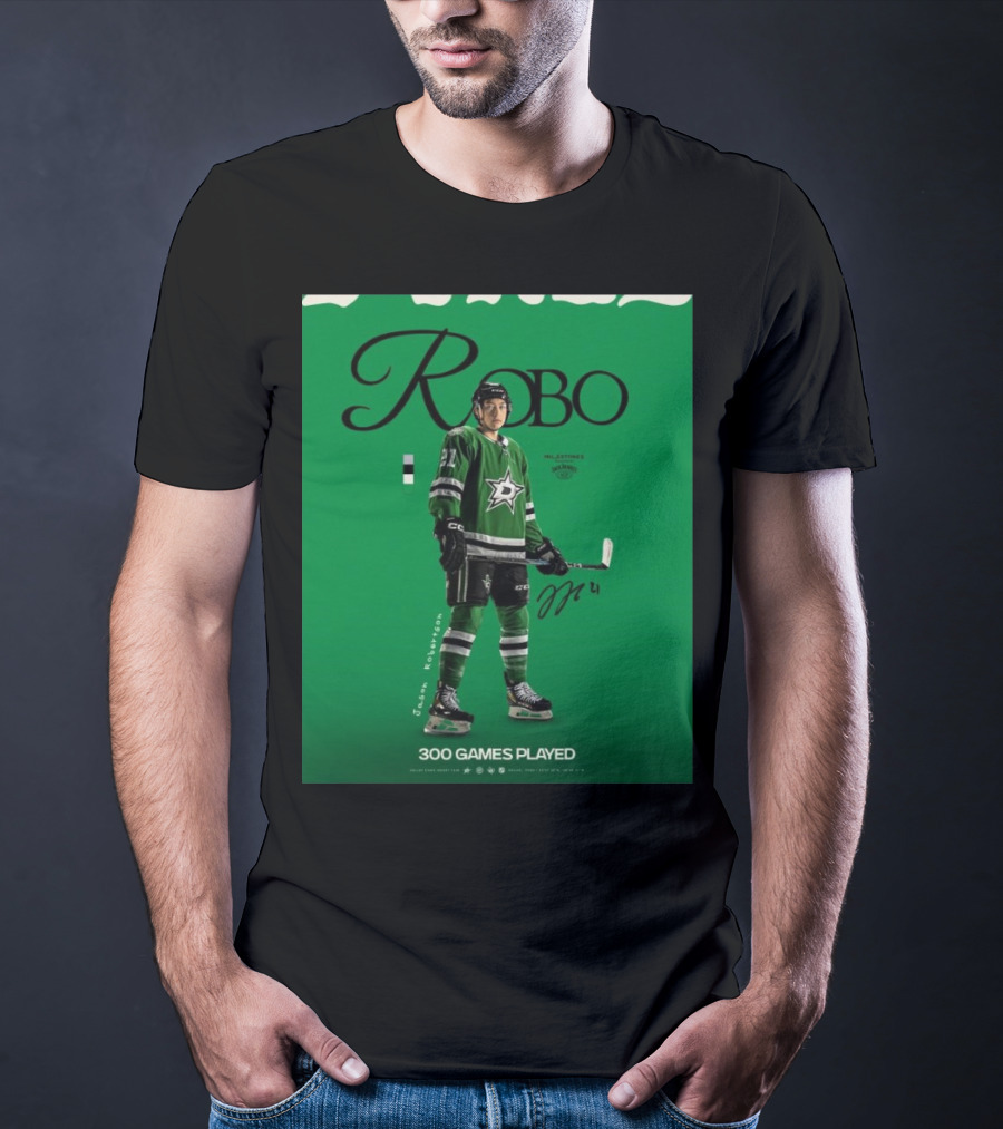 Dallas Stars Robo Jason Robertson 300 Games Played NHL T-Shirt