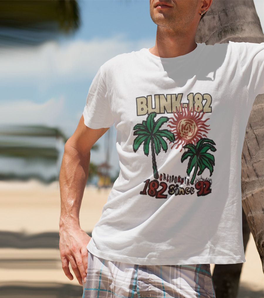 Blink-182 California 182 Since 92 Sun Palm Trees T-Shirt