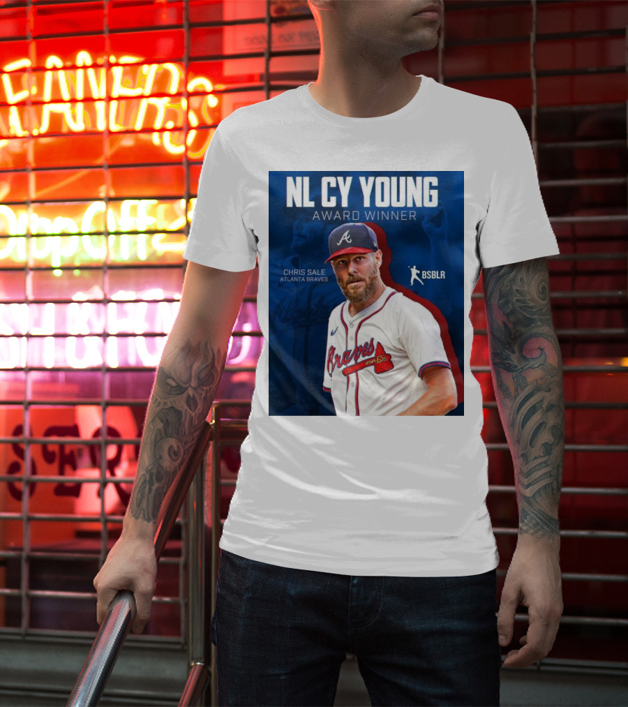 NL Cy Young Award Winner Chris Sale Atlanta Braves BSBLR T-Shirt