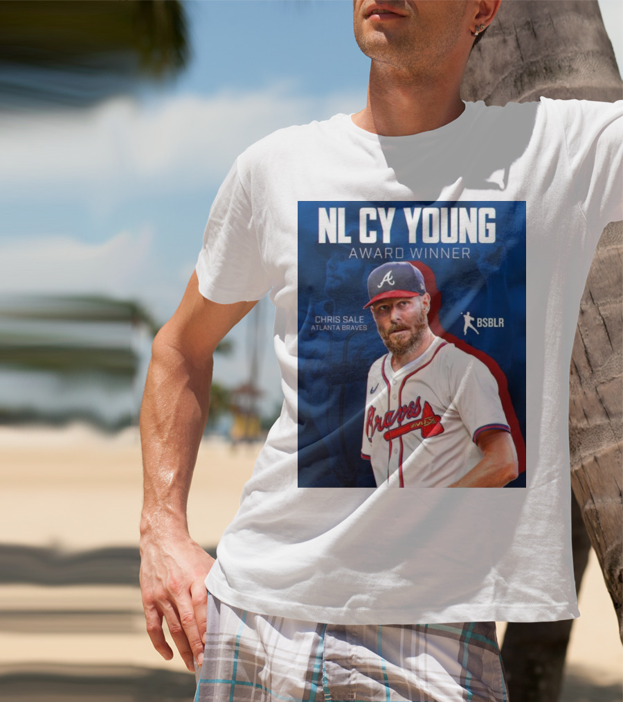 NL Cy Young Award Winner Chris Sale Atlanta Braves BSBLR T-Shirt