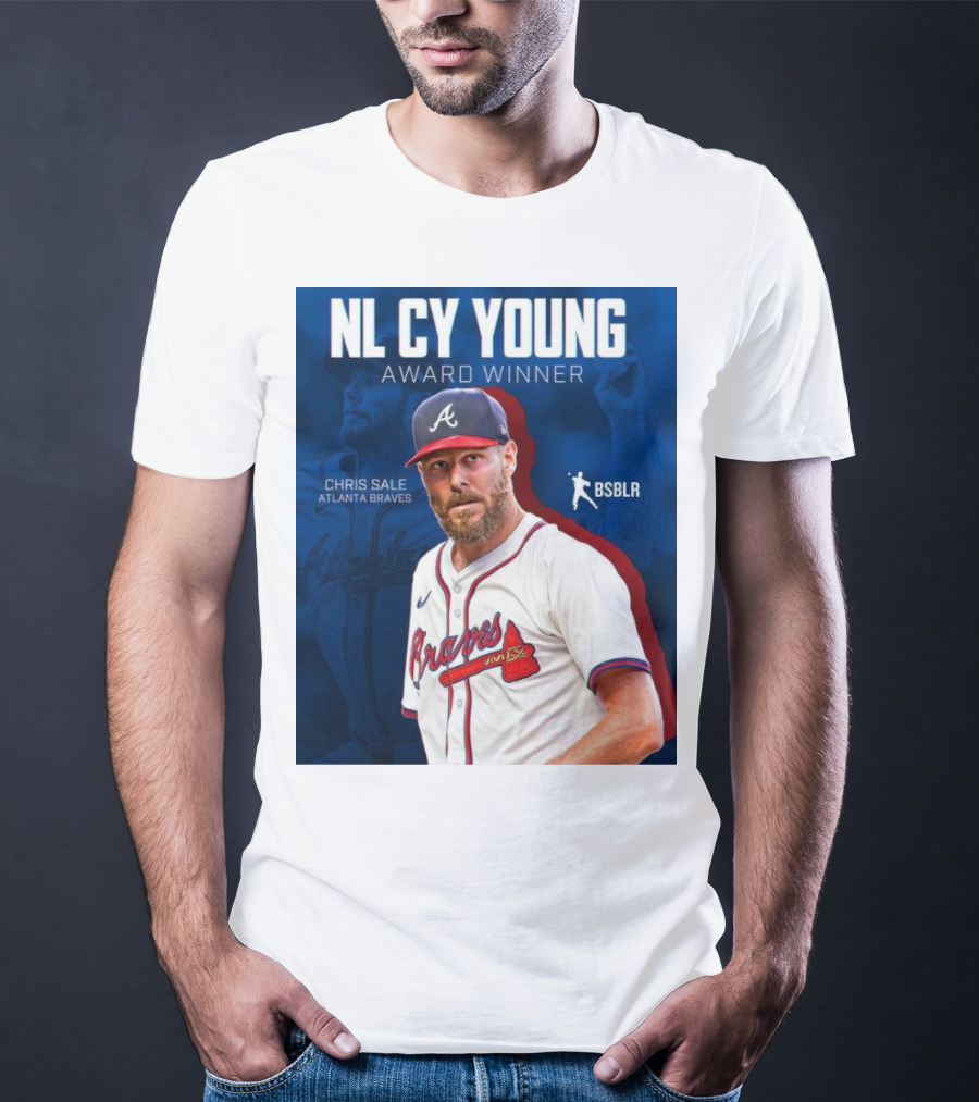 NL Cy Young Award Winner Chris Sale Atlanta Braves BSBLR T-Shirt
