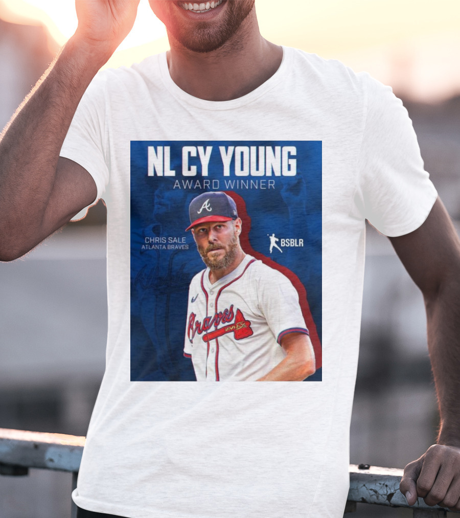 NL Cy Young Award Winner Chris Sale Atlanta Braves BSBLR T-Shirt
