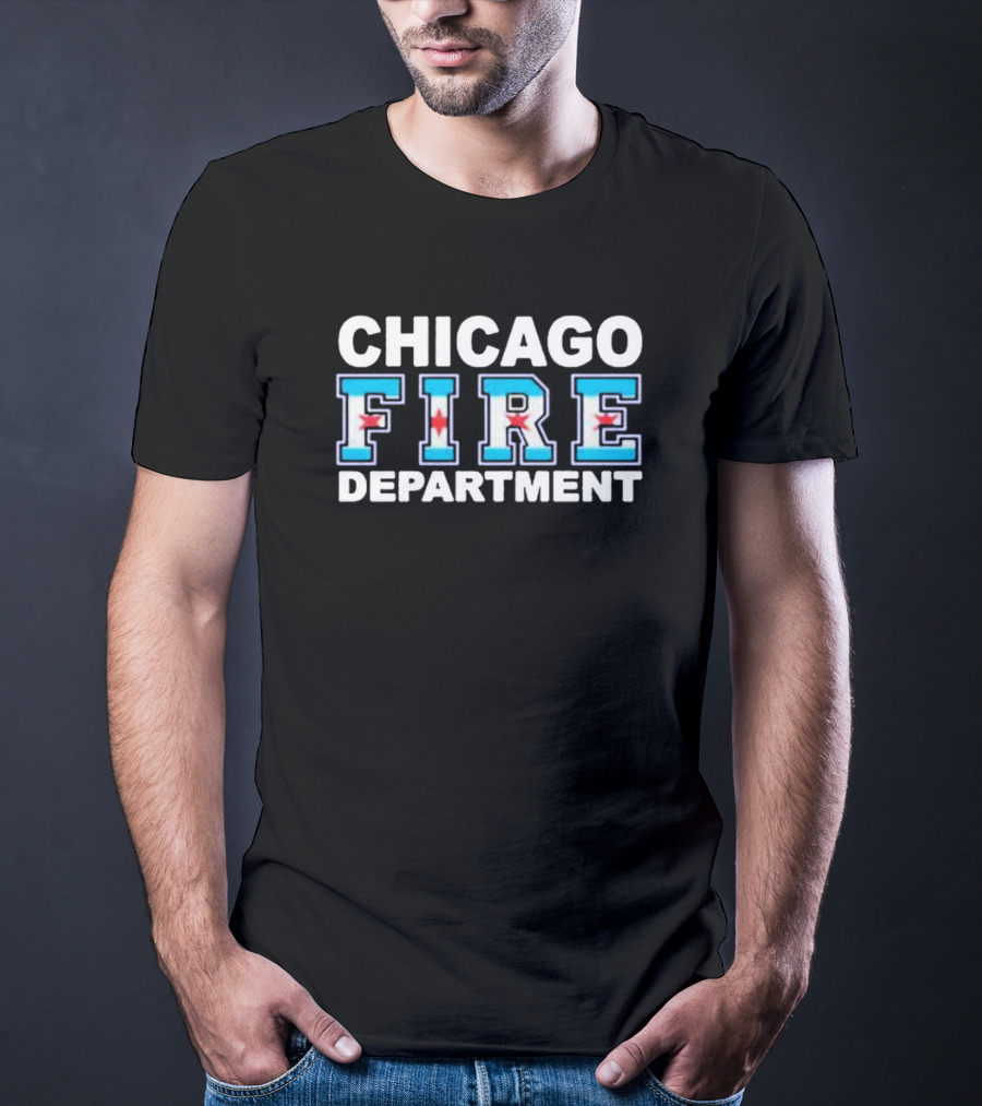 CHICAGO FIRE DEPARTMENT City Flag Inspired T-Shirt
