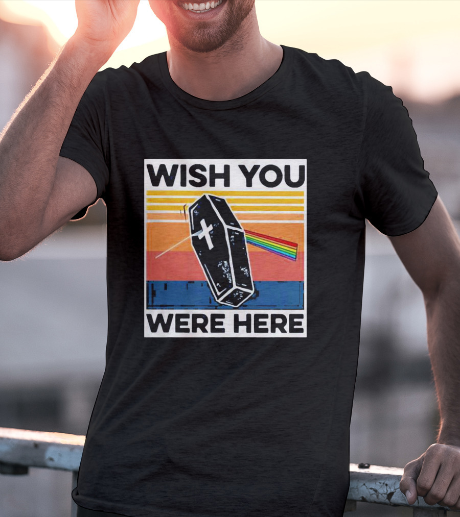 Coffin Wish You Were Here Vintage Rainbow Prism T-Shirt