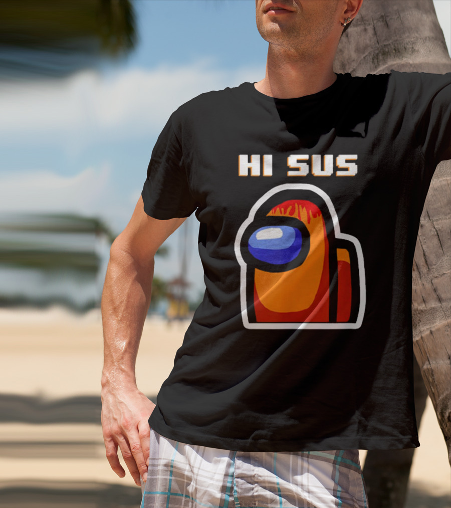 Hi Sus Impostor Among Us Funny Vintage Game T-Shirt