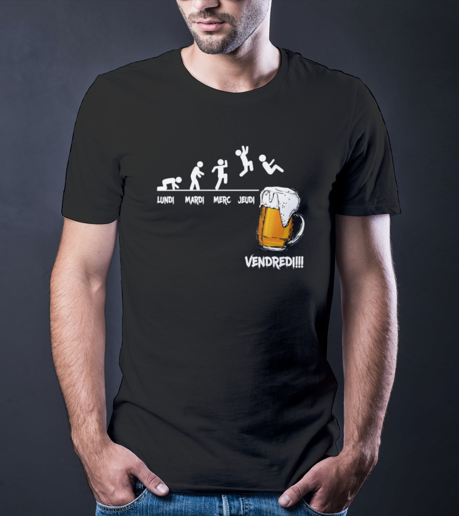 Lundi Mardi Mercredi Jeudi Vendredi Beer Evolution Mug T-Shirt