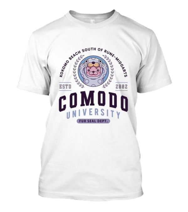 Kokomo Beach South Of Rune Midgard Comodo University Fur Seal Dept 2002 T-Shirt