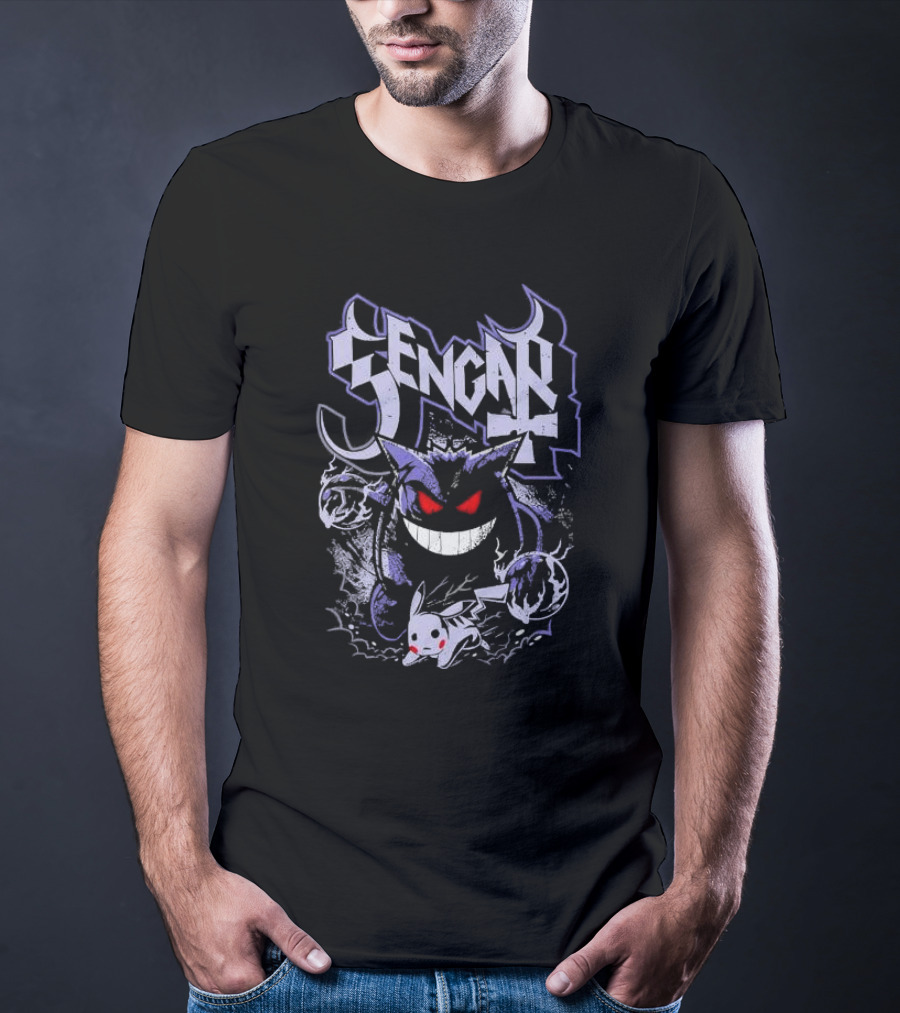 Gengar The Shadow Ghost With Pikachu T-Shirt