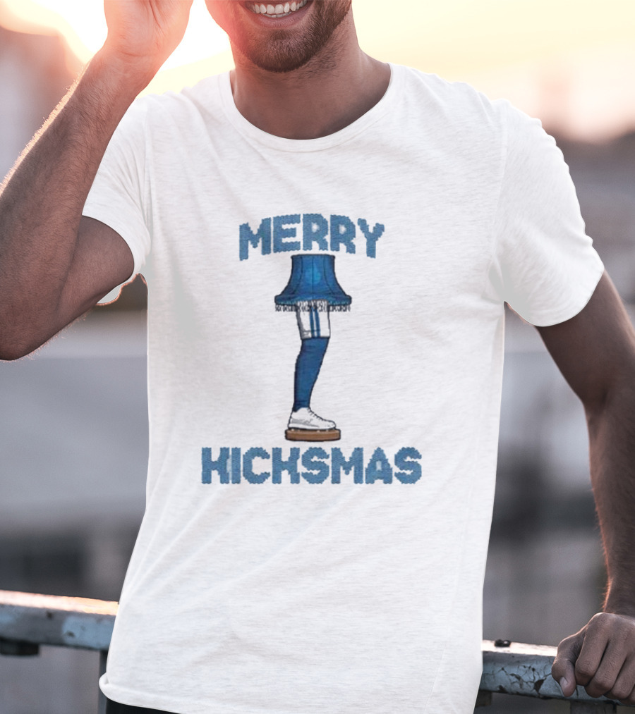 Merry Kicksmas Detroit Lions Leg Lamp Football Humor T-Shirt