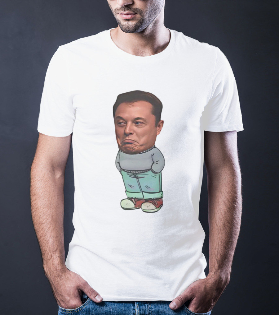 Musk Chill Guy Cartoon Style Humor Character T-Shirt