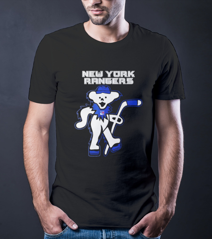 New York Rangers Grateful Dead Dancing Bear Hockey T-Shirt